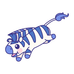 vector flat striped baby zebra. cute animal
