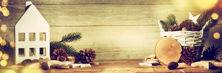 Stylish rustic Christmas background