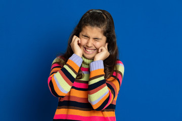 Preteen girl with striped jersey