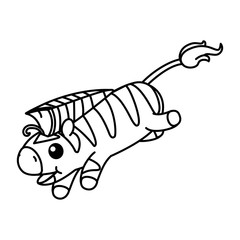 vector cute baby zebra kids coloring book page