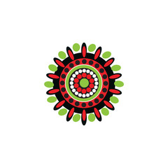 Aboriginal art dots painting icon logo design