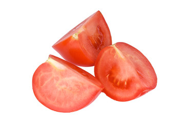 chopped Tomato on a white background