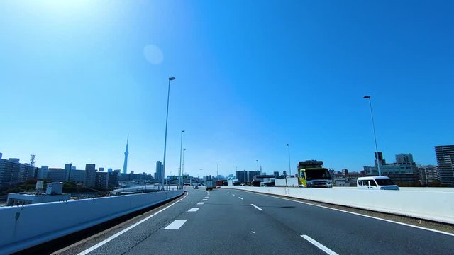 高速道路 ハイウェイ 首都高 前方 主観 走行映像