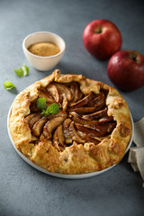 Homemade apple pie or galette with cinnamon