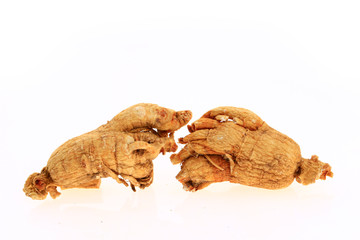 Ginseng on a white background