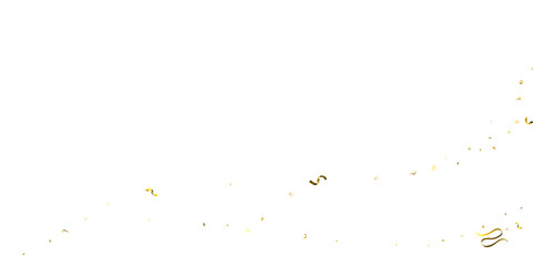 Holiday Serpentine. Gold Foil Streamers Ribbons.