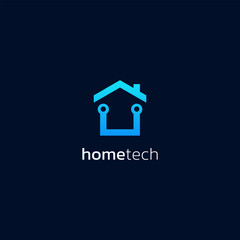 Home tech logo icon design vector