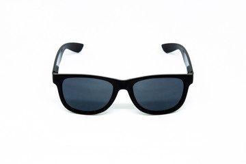 black sunglasses on a white background, place for text, icon