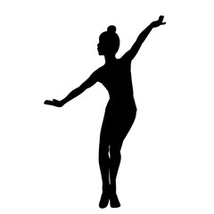Fototapeta na wymiar isolated, black silhouette of a girl dancing a dance