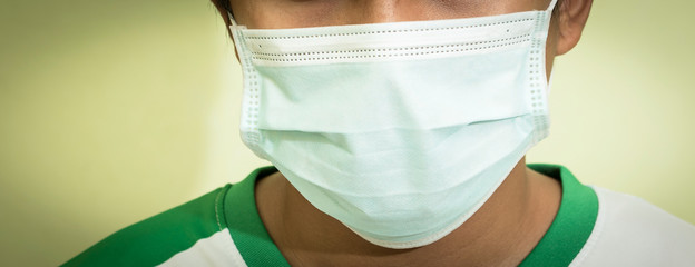 Fototapeta premium Wear a mask closely to prevent corona
