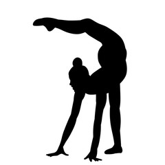  silhouette of a girl gymnast, yoga