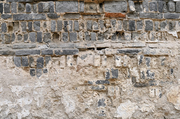 Rough brick wall background of old Chinese folk houses