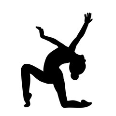  black silhouette of a girl gymnast