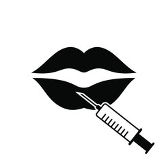 Beauty injection line vector icon. Lips illustration sign. Beauty care concept. 
Can be used for topics like cosmetology, clinic, salon.