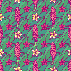 vector tropical plants seamless pattern clip art