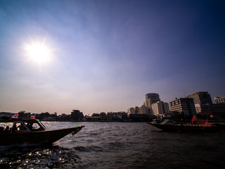 On The Chaophraya River Ferry Crossing