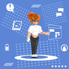 VR girl illustration