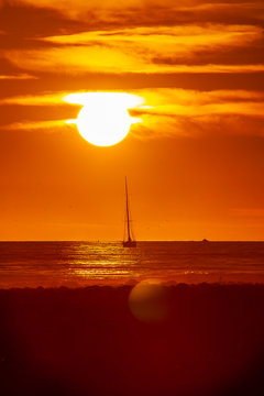 Sunset at the beach in Montecito California