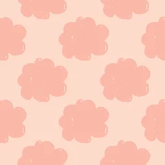 Foto op Plexiglas Geometric cloud sky seamless pattern. Simple cloudy texture background. Design for fabric, textile print, wrapping paper, childish textiles. Cute doodle vector illustration. © smth.design