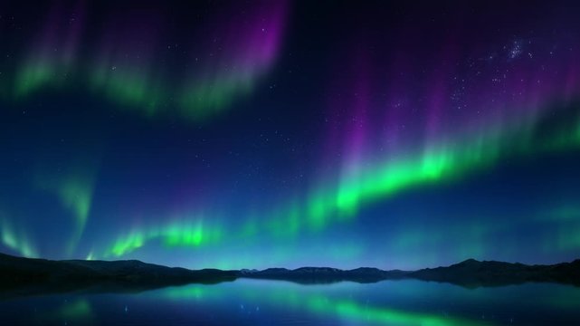 Time-lapse of ever-changing colorful aurora