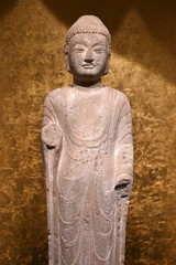 Stone sculptures and Bodhisattvas in ancient temples of China