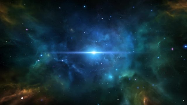 Traveling through mysterious space inside the nebula, wonderful cave nebula, some of the material is from NASA, ESA, and the Hubble SM4 ERO Team