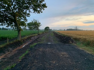 Fototapeta na wymiar Rural track with farmland