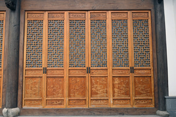 Chinese style residential building decorative wooden door