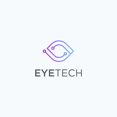 Eye tech logo icon design vector