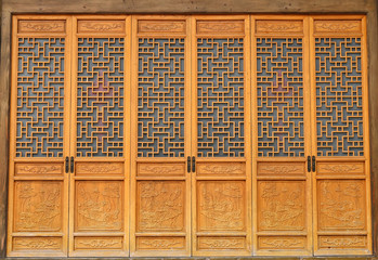 Chinese style residential building decorative wooden door