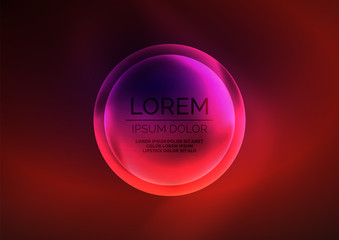 Glowing neon shiny transparent bubbles, glass circles or bio cell concept. Techno futuristic vector abstract background For Wallpaper, Banner, Background, Card, Book Illustration, landing page