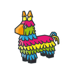 Donkey Piñata isolated vector illustration