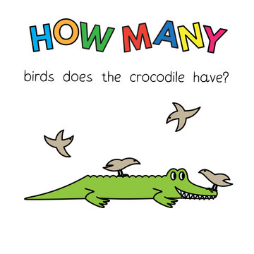 Cartoon Crocodile Counting Game for Kids