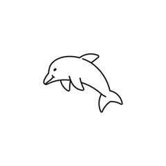Dophin vector line icon