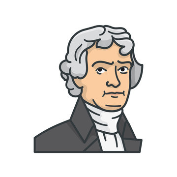 Thomas Jefferson portrait isolated vector illustration