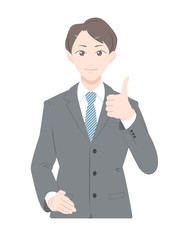GOOD　ポーズ　ビジネス　スーツ　男性　上半身