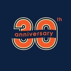 30 years anniversary vector logo, icon. Graphic design element with number