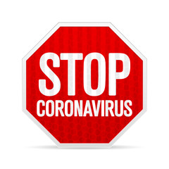 Road sign stop coronavirus