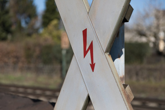 Andreaskreuz an Bahn&uuml;bergang