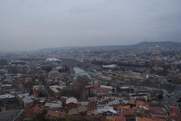 Tbilisi is the capital of Georgia. Hills and streets