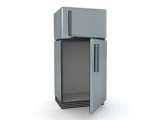 3D Rendering of opened refrigerator