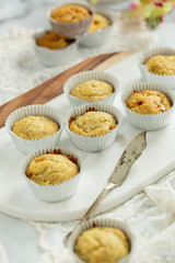 Banana Nut Muffins in Foil Cupcake Paper