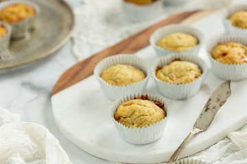Banana Nut Muffins in Foil Cupcake Paper