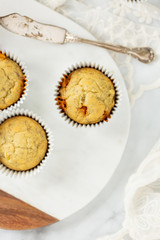 Banana Nut Muffins in Foil Cupcake Paper