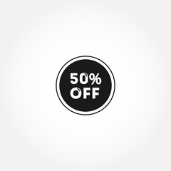 Up to 50% off sale promotion icon. isolated vector element