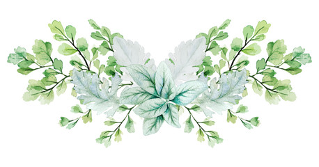 Greenery decorative bouquet, composed of fresh green leaves © nurofina