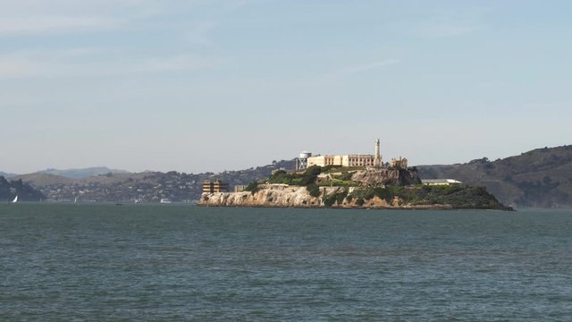 alcatraz island from the embarcadero area of san francisco in northern california, usa