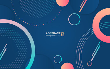 Gradient circle shapes on classic blue background. Futuristic background concept. Vector EPS 10