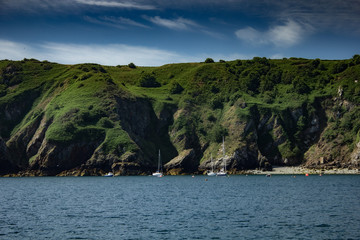 Naklejka premium The Channel Islands in summer with good weather and greenery