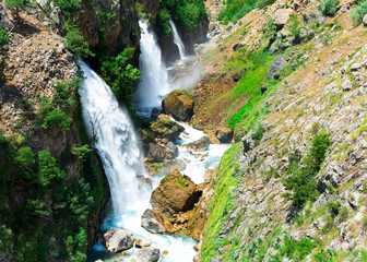 Waterfall in the Mountains